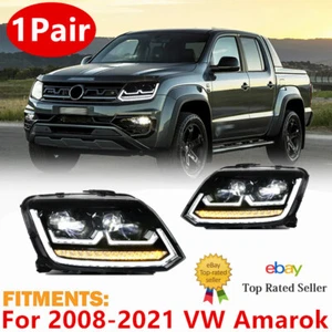 ✅ For 2008-2021 VW Amarok LED DRL Dual Projector Headlights Head Lamps Assembly - Picture 1 of 10