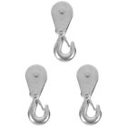  3pcs Pulley Hook Steel Wire Rope Pulley UTV ATV Motocross Lifting Pulley With