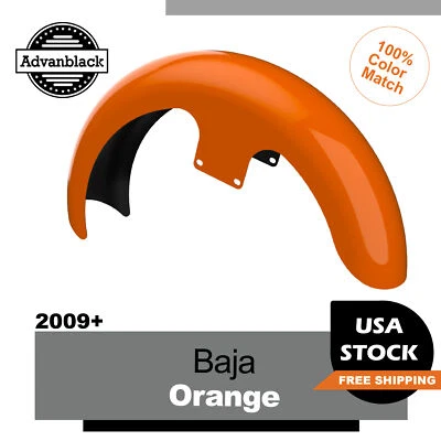 Baja Orange 21" Reveal Wrapper Hugger Front Fender Fits Harley Touring 2009+ - Image 1 of 4