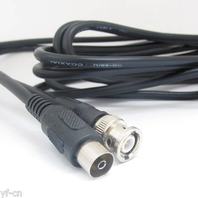 1pc 9ft BNC Male to TV Pal Female RG-59U Coaxial 75Ω RG Crimp Pigtail Cable - Image 1 of 4