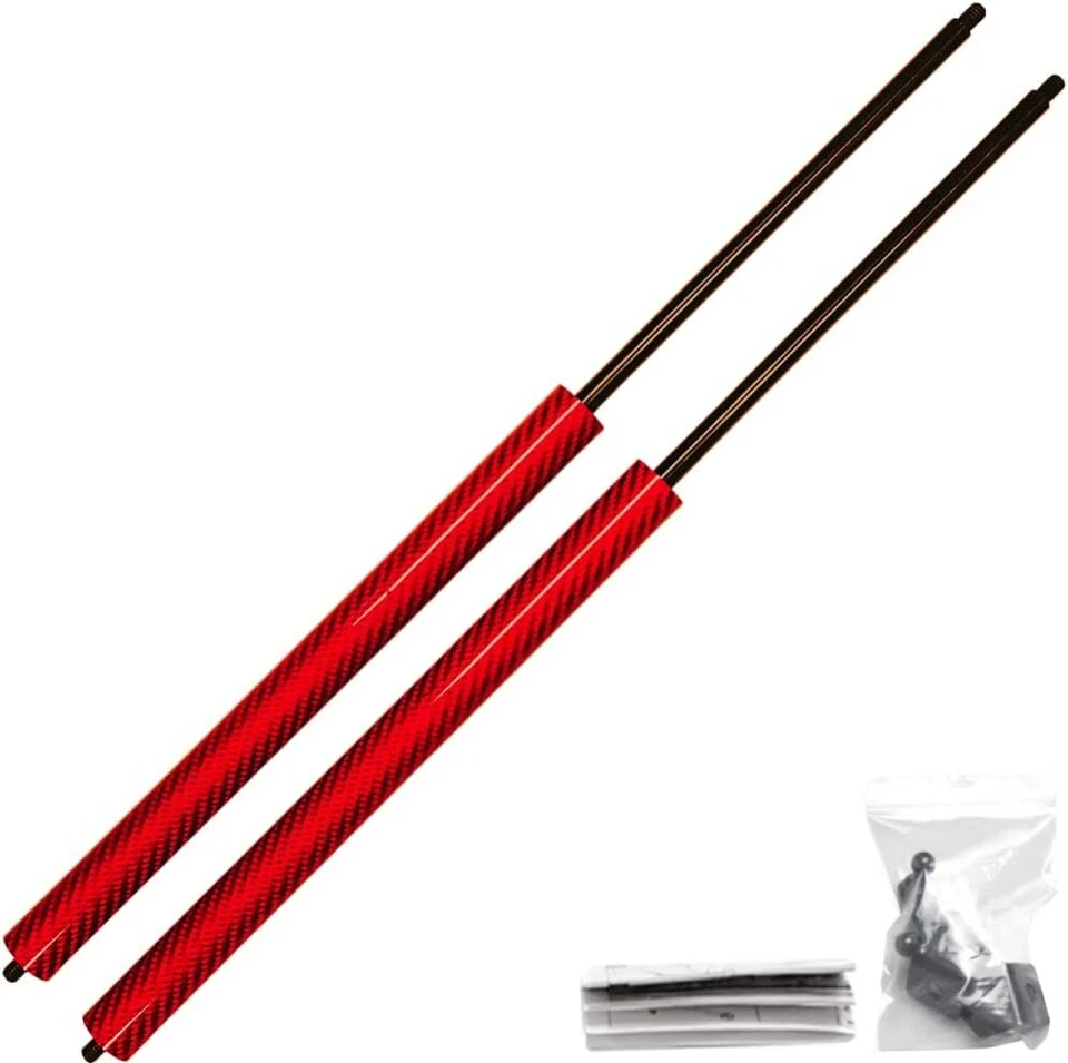 x2 New Struts for 2012-2019 Sagitar Front Bonnet Gas Dampers Red Carbon Fiber - Image 1 of 1