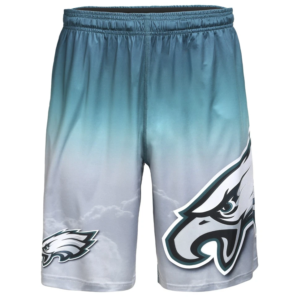 Pantalones Cortos de Entrenamiento Philadelphia Eagles NFL Gradiente Verde/Plateado Logo Grande GRATIS Foto 1 de 1