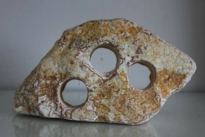 Aquarium Natural Carved Rainbow Rock 3 Hole 28 x 7 x 16 cms Fish Marine CR4 - Picture 1 of 8