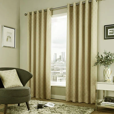 Bargain Eyelet Curtains Denby Natural - Image 1 of 2