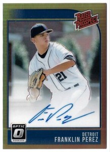 2018 Donruss Optic Signatures Black Franklin Perez RC Auto 08/25 Detroit Tigers