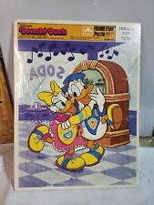 Vintage Disney Donald Duck & Daisy Golden Frame Tray Puzzle 4510D-45 Western 