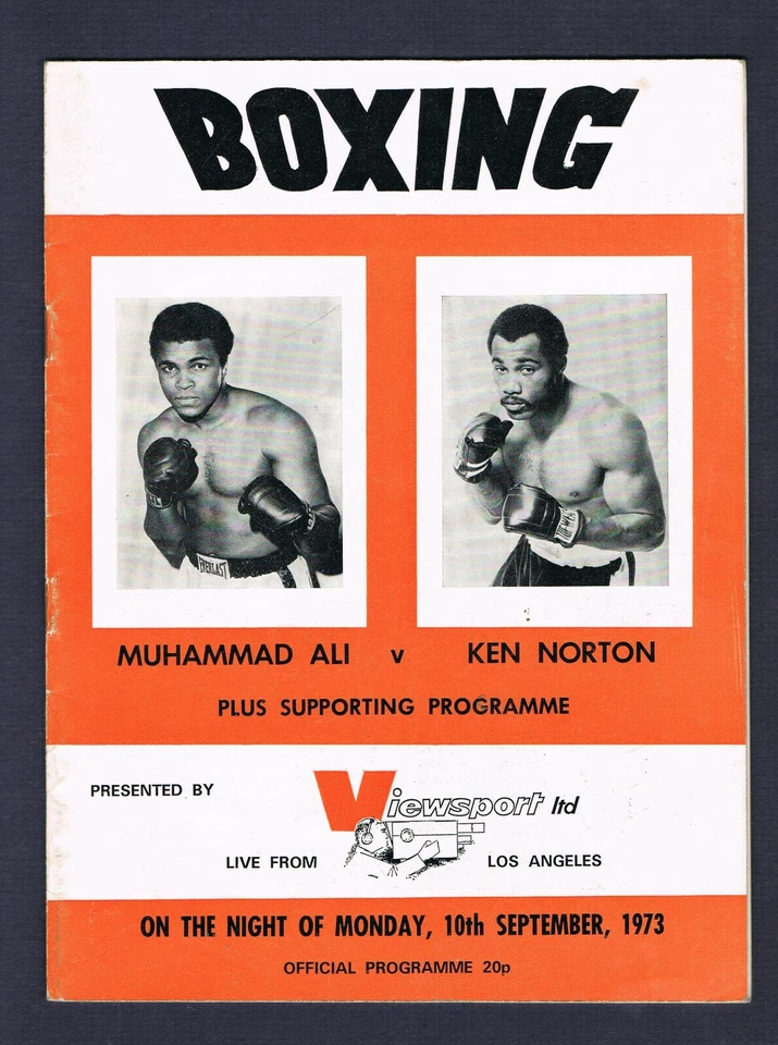 NICE RARE 1973 MUHAMMAD ALI vs KEN NORTON II boxing program Cassius Clay boxer - Image 1 of 1