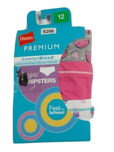 Hanes Premium Girls 4 Pack Comfort Blend Hipsters Underwear Size 12 (5206) - Picture 1 of 2