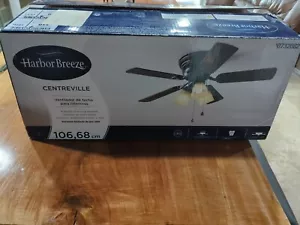 Harbor Breeze Centreville 42-in Oil-Rubbed Bronze Indoor Flush Mount Ceiling Fan - Picture 1 of 3