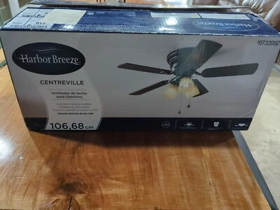 Harbor Breeze Centreville 42-in Oil-Rubbed Bronze Indoor Flush Mount Ceiling Fan - Image 1 of 3