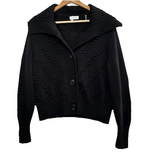 Maglione cardigan donna Kinross bottoni 100% cotone nero taglia small petite - Foto 1 di 8