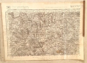 CARTE GEOGRAPHIQUE ANCIENNE: Montpellier et environs. Garantie authentique(1889) - Imagen 1 de 1