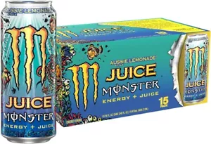 Monster Energy Juice Aussie Style Lemonade Energy + Juice 16 Oz Pack of 15 - Picture 1 of 4