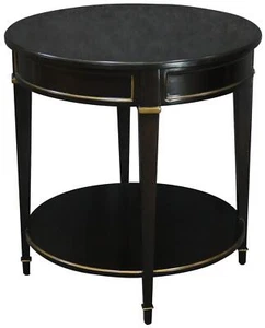 Side Table La Salle Gold Accents Ebonized Mahogany Finish Mahogany Ve WB-458 - Picture 1 of 3