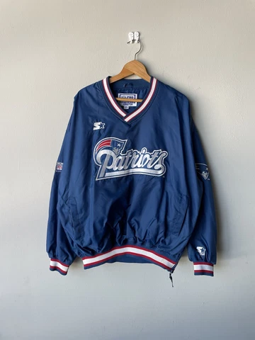 90s New England Patriots Starter Pro Line Pullover Fleece Windbreaker Jacket XL Cover
