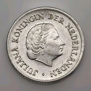 1956 Netherlands 25 Cent Sharp Old World Coin KM 183 (stk023) - Picture 1 of 2