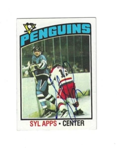 Signed Autographed SYL APPS Pittsburgh Penguins 1976-77 Topps Card #50 w/COA - Picture 1 of 1