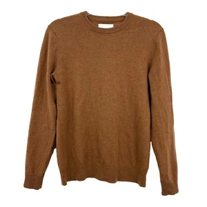 EVERLANE Men's The Cashmere Crew Sweater S Slim Fit Brown Long Sleeve B5 - Picture 1 of 6