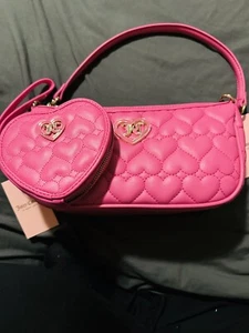 Juicy Couture Schultertasche rosa Herz gesteppt mit Herz Handtasche. Neu Mit Etikett. - Bild 1 von 8