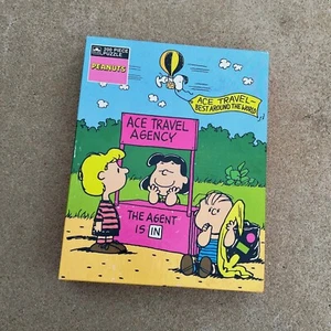 Vintage 80s Peanuts Ace Travel Agency 200 Piece Jigsaw Puzzle Snoopy - Picture 1 of 9