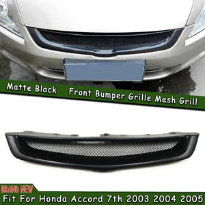 1x Front Bumper Grille Mesh For Honda Accord 7th 2003-2005 Fiberglass Matte BLK - Bild 1 von 11