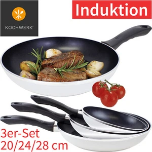 Bratpfanne Set Brat Pfannen 20 24 28 cm Antihaft Beschichtung Induktion Pfanne - Bild 1 von 9