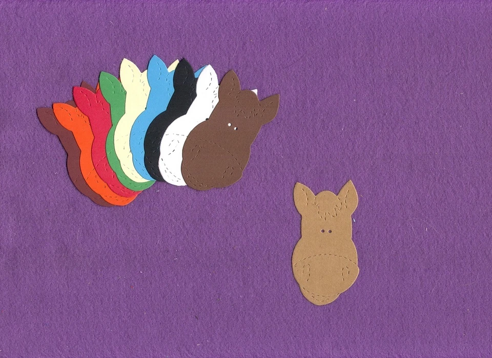 Tarjetas de álbum de recortes troquelados CABEZA CARA DE CABALLO Foto 1 de 1