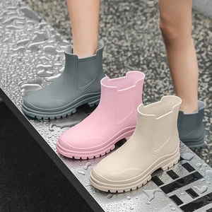 ⭐Womens Chelsea Wellington Rain Boots Waterproof Ankle Wellies Water Shoes Size - Picture 1 of 26
