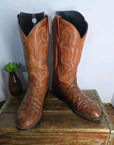 Tony Lama exotische Westernstiefel Vollschaft Strauß Herren Größe 9 1/2 D - Bild 1 von 19
