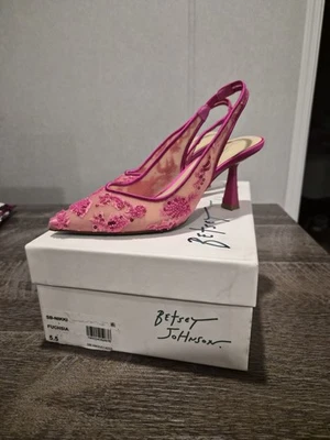 Zapatos para mujer Betsey Johnson Nikki tacón rosa fushia talla 5,5 Foto 1 de 4