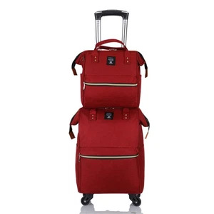 Juego de equipaje de 18 pulgadas lado blando vertical maleta equipaje de mano bolsa de viaje paquete de 2 - Imagen 1 de 8