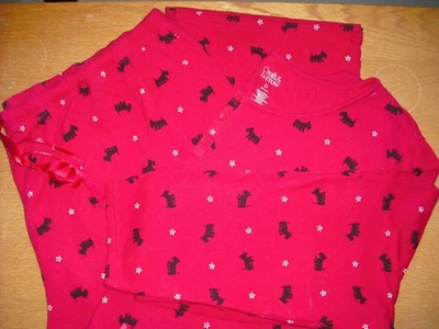Conjunto de pijama/salón para mujer rojo Scottie Dogs ELÁSTICO Y SUAVE Croft y carretilla talla: 3X Foto 1 de 3