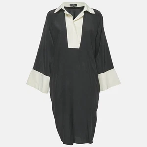 Salvatore Ferragamo Black Silk Shirt Dress M - Picture 1 of 7