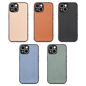 Carbon Fiber Slim Back Case Schutz Hülle für iPhone 13 12 Mini XS Max 11 Pro XR - Picture 1 of 17