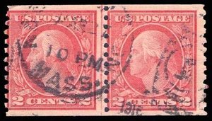 US #454 — Used Joint Linel Pair with PSE Certificate - Picture 1 of 2