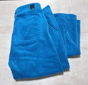 Y2K Oakley Low Rise Size 6 Corduroy Pants Women’s Straight Leg Turquoise Vintage - Picture 1 of 13