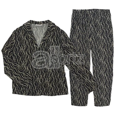 Ladies Black Ditsy Print Long Sleeve Pyjama Set Pyjamas ex M S Nightwear UK Size - Image 1 of 4