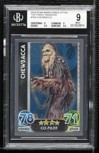 2015-16 Topps Star Wars Force Attax Chewbacca (Holo) #164 BGS 9 MINT - Picture 1 of 2