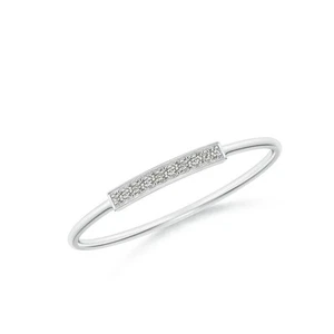 ANGARA Natural 0.04 Ct KI3-Grade Diamond Bar Ring in 14K Solid Gold - Picture 1 of 34