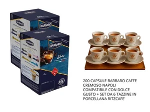 200 CAPSULE BARBARO CREMOSO NAPOLI COMPATIBILE DOLCE GUSTO + SET 6 TAZZINE RITZ - Imagen 1 de 6