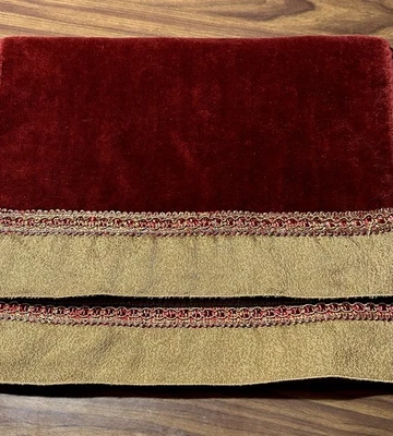 Soft Cotton Wine Red Gold Bombay Hand Towel Set 2 Elegant Goth Embellished Lux - Image 1 of 4