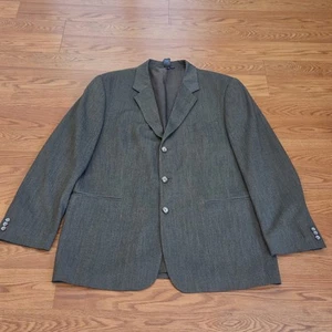 Vintage Claiborne Men's Blazer Sport Coat 44R Dusty Brown 3 Button 1990s Suit - Picture 1 of 15