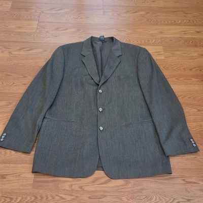 Vintage Claiborne Men's Blazer Sport Coat 44R Dusty Brown 3 Button 1990s Suit - Image 1 of 4
