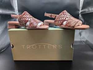 Trotters Womens Leather Multicolored Slingback Sandal- New in Original Box - Picture 1 of 22
