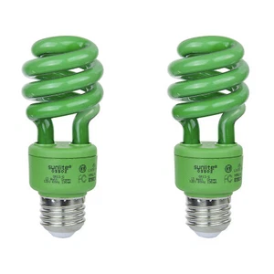 Sunlite SM13/G 13W Spiral Energy Saving CFL Bulb (=40W) Medium Base Green 2-Pack - Picture 1 of 1