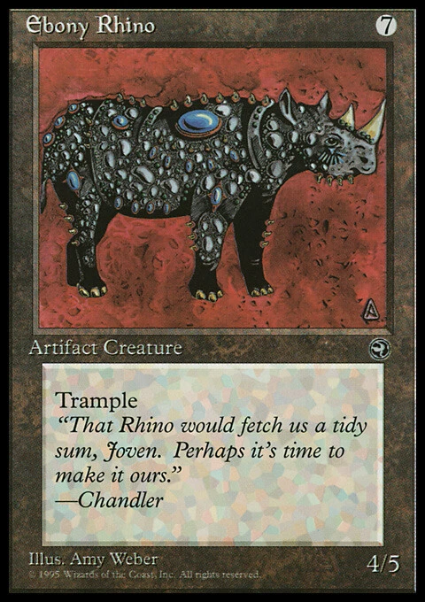Magic the Gathering MTG Ebony Rhino (106) Homelands   LP - Image 1 of 1
