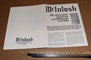 McIntosh XR ISOPLANAR RADIATOR LOUDSPEAKER dealer Brochure - Picture 1 of 4