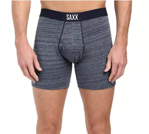 SAXX UNDERWEAR L8320 24-Seven Boxer Fly Navy Marble Heather Men's Size S - Picture 1 of 2