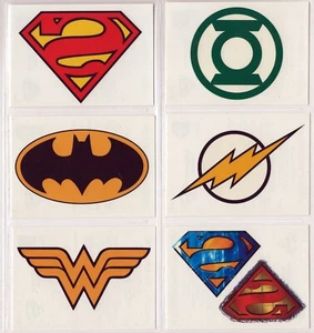 DC Hero Logo Vending Machine Temporary Tattoo Set of 10 - Picture 1 of 3