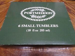 Boxed Set Of 6 Portmeirion Botanic Garden Glass Tumblers 285ml (10 Fl Oz). 